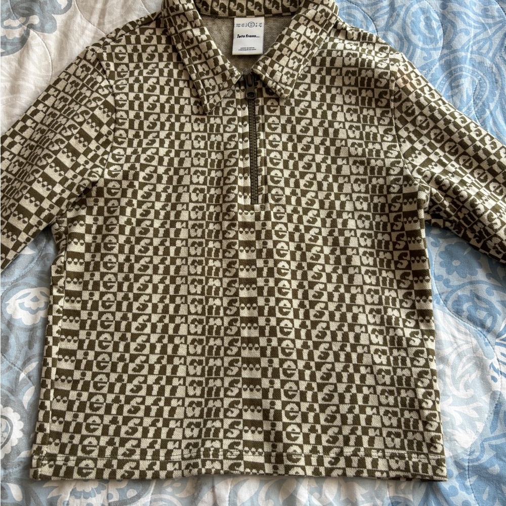 Brown Long Sleeve Graphic Top